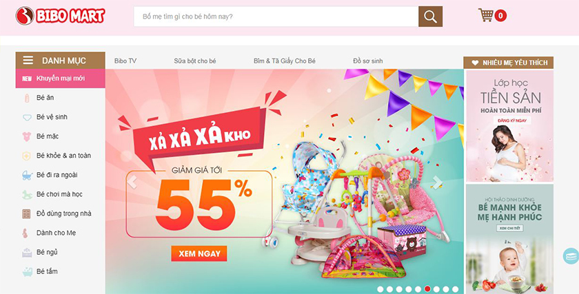 Demo website mẹ bé